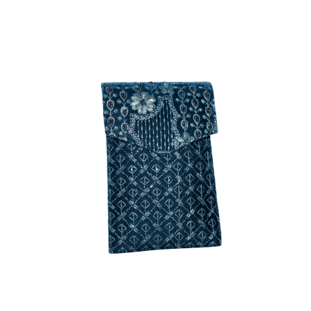 Cotton and Beads Handbag with Gold Chain Strap for Festive Occasions